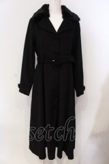 Maison de FLEUR Petite Robe / ファー付きフレアコート S クロ O-25-03-20-2007-EL-CO-OW-C048