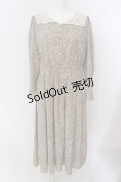 画像1: an another angelus / レース衿小花柄ロングワンピース  ベージュ O-25-03-20-2011-CA-OP-IG-OS