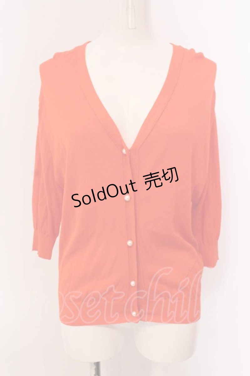 画像1: 【SALE】Franche Lippee / パールボタン7部袖カーディガン M オレンジ O-25-03-20-2002-LO-TO-IG-ZT203 (1)