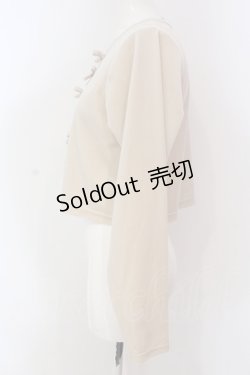 画像2: 【SALE】merry jenny / ribbonベロアカーディガン F アイボリー O-25-03-20-2015-LO-TO-IG-ZT203