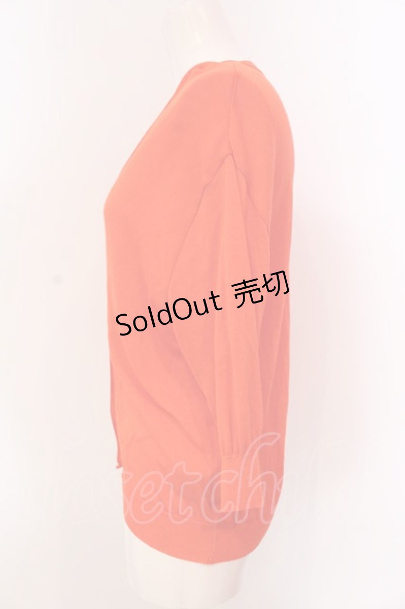 画像2: 【SALE】Franche Lippee / パールボタン7部袖カーディガン M オレンジ O-25-03-20-2002-LO-TO-IG-ZT203 (2)