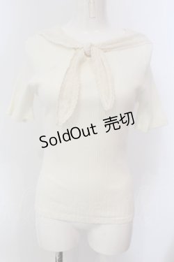 画像1: Fi.n.t / レーススカーフ衿テレコT  オフシロ O-25-03-20-2022-CA-TO-IG-ZT140