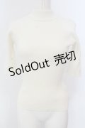 FA（Fi.n.t） / バックリボンリブニット半袖プルオーバー F オフシロ O-25-03-20-2026-LO-TO-OW-ZT140