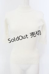 FA（Fi.n.t） / バックリボンリブニット半袖プルオーバー F オフシロ O-25-03-20-2026-LO-TO-OW-ZT140