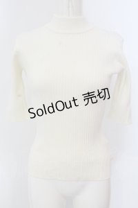 FA（Fi.n.t） / バックリボンリブニット半袖プルオーバー F オフシロ O-25-03-20-2026-LO-TO-OW-ZT140