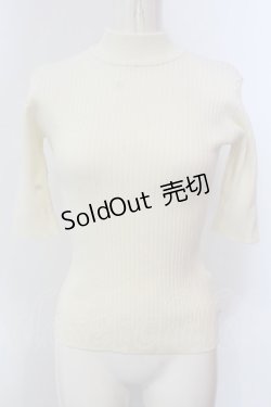 画像1: FA（Fi.n.t） / バックリボンリブニット半袖プルオーバー F オフシロ O-25-03-20-2026-LO-TO-OW-ZT140