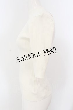 画像2: FA（Fi.n.t） / バックリボンリブニット半袖プルオーバー F オフシロ O-25-03-20-2026-LO-TO-OW-ZT140