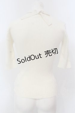 画像3: FA（Fi.n.t） / バックリボンリブニット半袖プルオーバー F オフシロ O-25-03-20-2026-LO-TO-OW-ZT140