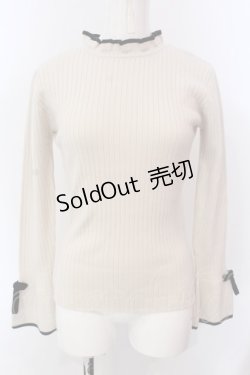 画像1: an another angelus / 配色袖口リボンニットプルオーバー  アイボリー O-25-03-20-2027-CA-TO-IG-ZT140