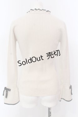 画像3: an another angelus / 配色袖口リボンニットプルオーバー  アイボリー O-25-03-20-2027-CA-TO-IG-ZT140