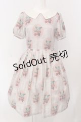 Leur Getter / Cherry Lace袖付きワンピース  ピンク O-25-03-20-009-LU-OP-OW-OS