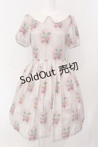 Leur Getter / Cherry Lace袖付きワンピース  ピンク O-25-03-20-009-LU-OP-OW-OS