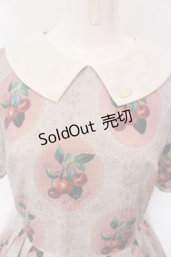 画像2: Leur Getter / Cherry Lace袖付きワンピース  ピンク O-25-03-20-009-LU-OP-OW-OS