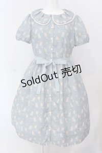 Emily Temple cute / small meowワンピース  ブルーグレー O-25-03-20-010-ET-OP-OW-OS