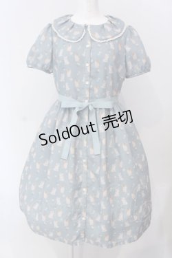 画像1: Emily Temple cute / small meowワンピース  ブルーグレー O-25-03-20-010-ET-OP-OW-OS