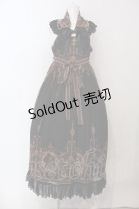 海外ロリィタ / クロスシスタープリントワンピース  ブラック O-25-03-20-002-LO-OP-IG-OS