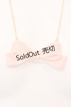 画像1: Leur Getter / リボンネックレス  ピンク×ゴールド O-25-03-20-016-LU-AC-IG-OS