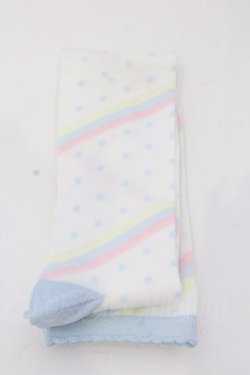 画像2: Angelic Pretty / マシュマロボーダーオーバーニー  シロ×サックス O-25-03-20-021-AP-ZA-OW-OS