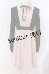 EATME / ウエストマークバイカラーワンピース M ピンク×クロ O-25-03-22-007-LO-OP-OW-OS