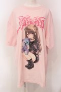 TRAVAS TOKYO / ゆいみす×TRAVAS TOKYO コラボビッグTシャツ F ピンク O-25-03-22-009-PU-TO-IG-OS