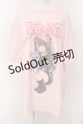 TRAVAS TOKYO / ゆいみす×TRAVAS TOKYO コラボビッグTシャツ F ピンク O-25-03-22-009-PU-TO-IG-OS