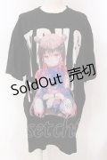 TRAVAS TOKYO / × らんぐ コラボプリントTシャツ F ブラック O-25-03-22-011-PU-TS-IG-OS
