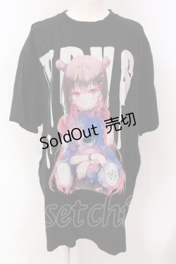 画像1: TRAVAS TOKYO / × らんぐ コラボプリントTシャツ F ブラック O-25-03-22-011-PU-TS-IG-OS