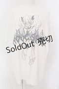 NOVESSEL / 少女イラストプリント半袖Tシャツ  ホワイト O-25-03-22-012-PU-TS-IG-OS