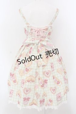 画像5: Angelic Pretty / いちごBread Bakeryジャンパースカート  グリーン O-25-03-24-020-AP-OP-OW-OS