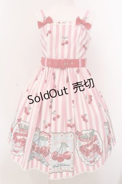 画像1: Angelic Pretty / Cherry Stampジャンパースカート  ピンク O-25-03-24-021-AP-OP-OW-OS
