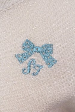 画像2: Shirley Temple / リボン刺繍ラメカーディガン M アイボリー O-25-03-24-029-ET-TO-IG-OS