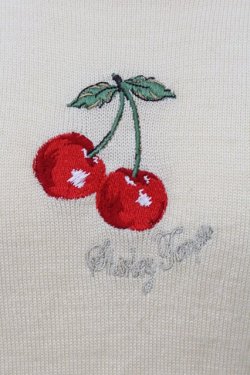 画像2: Shirley Temple / チェリー刺繍ニット  アイボリー×アカ O-25-03-24-034-ET-TO-IG-OS