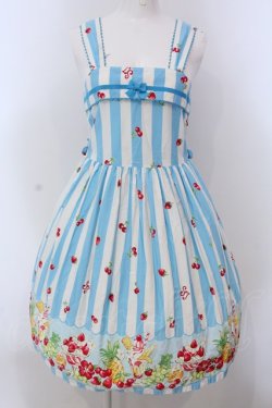 画像1: Shirley Temple / パフェボーダーpt ワンピース 160ｃｍ サックス O-25-03-24-005-ET-OP-OW-OS