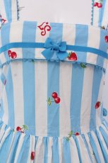 画像2: Shirley Temple / パフェボーダーpt ワンピース 160ｃｍ サックス O-25-03-24-005-ET-OP-OW-ZT466 (2)