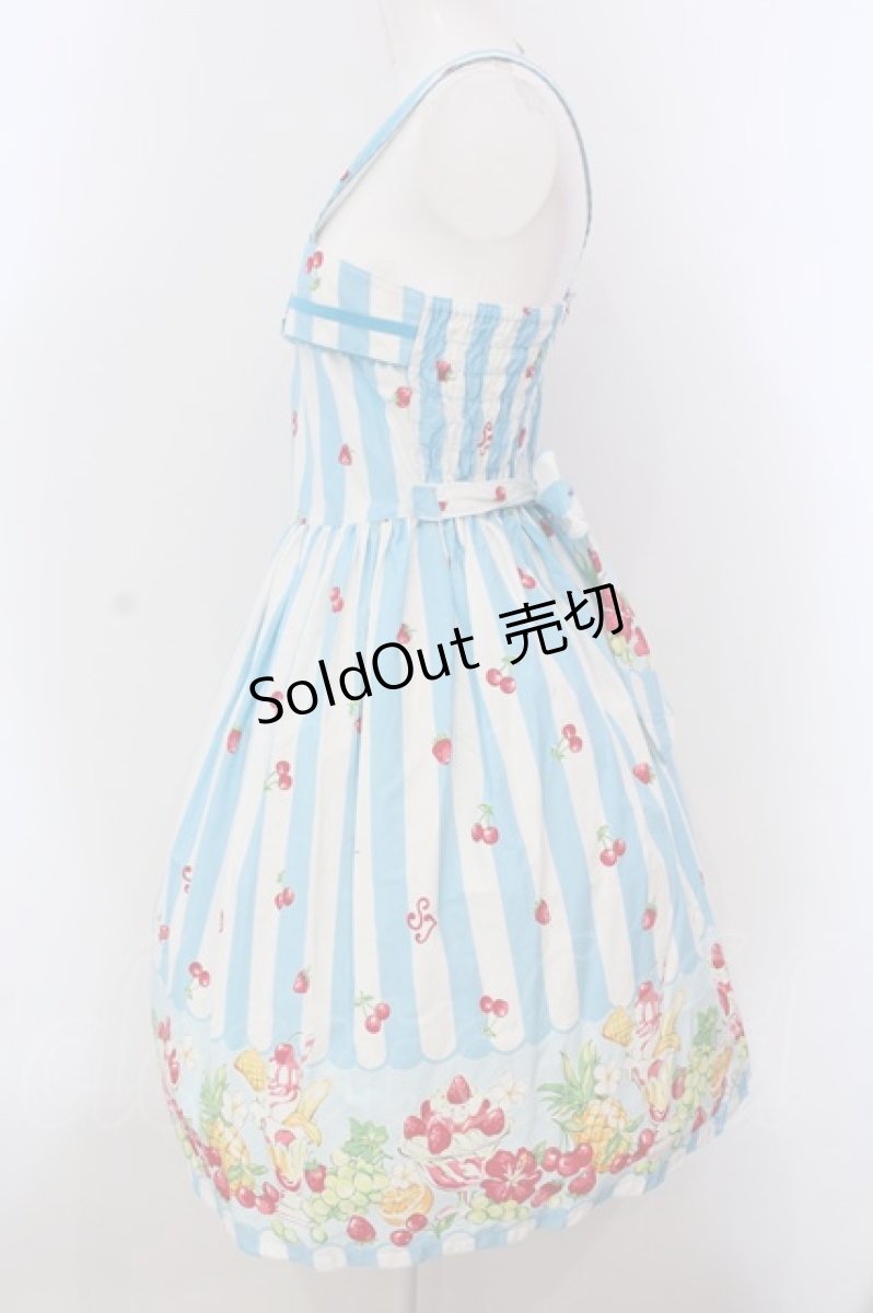 画像4: Shirley Temple / パフェボーダーpt ワンピース 160ｃｍ サックス O-25-03-24-005-ET-OP-OW-ZT466 (4)