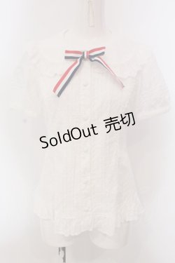 画像1: Angelic Pretty / トリコロールリボンブラウス  シロ O-25-03-24-058-AP-BL-OW-OS