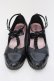 画像2: Shirley Temple / ハシゴリボンTストラップシューズ 24cm クロ 先端ラメ O-25-03-24-060-ET-SH-IG-OS (2)