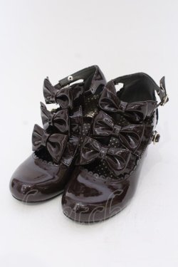 画像1: Angelic Pretty / エナメルChelseaリボンシューズ M ブラウン O-25-03-24-071-AP-SH-OW-OS