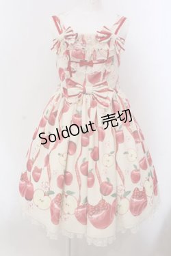 画像1: Angelic Pretty / Girly Applesジャンパースカート  アイボリー O-25-03-24-014-AP-OP-OW-OS