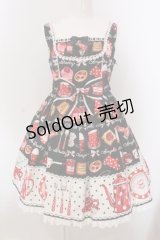 Angelic Pretty / French Cafe切替ジャンパースカート  クロ O-25-03-24-015-AP-OP-OW-OS