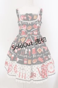 Angelic Pretty / French Cafe切替ジャンパースカート  クロ O-25-03-24-015-AP-OP-OW-OS
