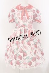 Angelic Pretty / Fresh Strawberry Dinerワンピース  シロ O-25-03-24-017-AP-OP-OW-OS