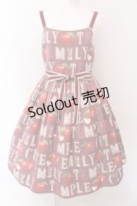 Emily Temple cute / アルファベットAppleキャミソールワンピースワンピース  アカ系 O-25-03-25-029-ET-OP-IG-OS