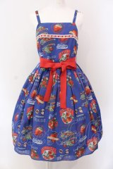 Emily Temple cute / Vintage Strawberryキャミソールワンピース  ネイビー O-25-03-25-030-ET-OP-IG-OS