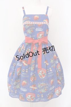 画像1: Emily Temple cute / Vintage Strawberryキャミソールワンピース  ネイビー O-25-03-25-030-ET-OP-IG-OS
