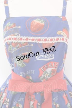 画像2: Emily Temple cute / Vintage Strawberryキャミソールワンピース  ネイビー O-25-03-25-030-ET-OP-IG-OS
