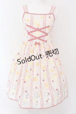 画像1: Shirley Temple / シトラスソーダジャンパースカート  オフシロ×アカ O-25-03-25-004-ET-OP-IG-OS