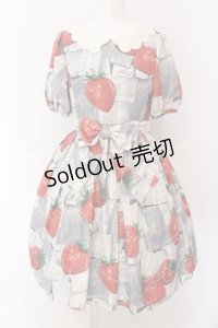 Leur Getter / Strawberry Book袖付ワンピース  グレー O-25-03-25-033-LU-OP-IG-OS