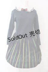 Shirley Temple / レジメンタルストライプワンピース 160cm グリーン O-25-03-25-034-ET-OP-IG-ZT209