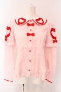 Angelic Pretty / Frill Heart付け袖ブラウス  ピンク×アカ O-25-03-25-035-AP-BL-IG-OS